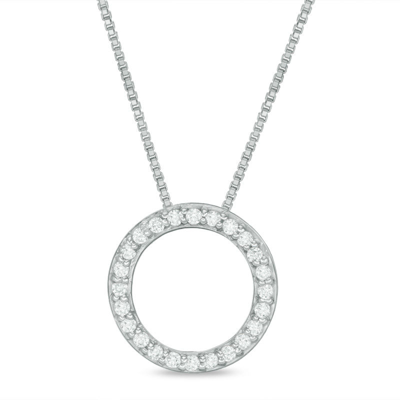 Main Image 2 of Convertibilities 0.16 CT. T.W. Diamond Swirl Circle Three-in-One Pendant in Sterling Silver and 10K Gold