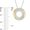 Thumbnail Image 4 of Convertibilities 0.16 CT. T.W. Diamond Swirl Circle Three-in-One Pendant in Sterling Silver and 10K Gold