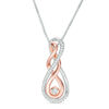 Thumbnail Image 0 of Convertibilities 0.12 CT. T.W. Diamond Double Infinity Three-in-One Pendant in Sterling Silver and 10K Rose Gold