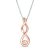 Thumbnail Image 1 of Convertibilities 0.12 CT. T.W. Diamond Double Infinity Three-in-One Pendant in Sterling Silver and 10K Rose Gold