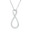 Thumbnail Image 2 of Convertibilities 0.12 CT. T.W. Diamond Double Infinity Three-in-One Pendant in Sterling Silver and 10K Rose Gold