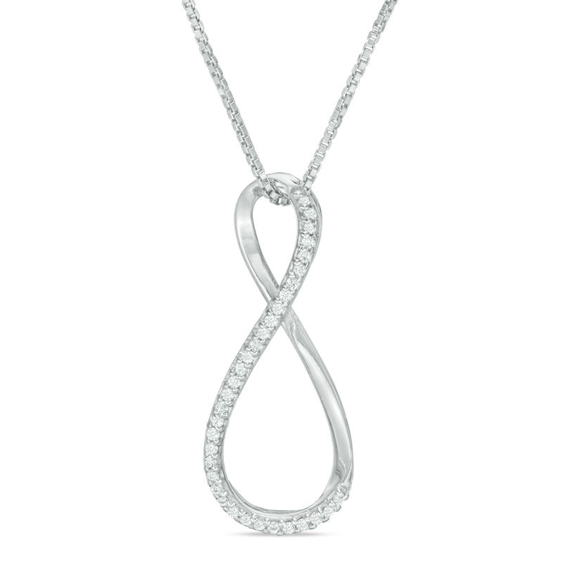 Convertibilities 0.12 CT. T.W. Diamond Double Infinity Three-in-One Pendant in Sterling Silver and 10K Rose Gold