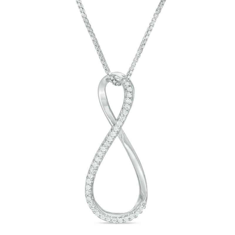 Convertibilities 0.12 CT. T.W. Diamond Double Infinity Three-in-One Pendant in Sterling Silver and 10K Rose Gold