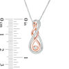 Convertibilities 0.12 CT. T.W. Diamond Double Infinity Three-in-One Pendant in Sterling Silver and 10K Rose Gold
