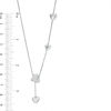 0.10 CT. T.W. Diamond Heart Lariat Bolo Necklace in Sterling Silver - 26"