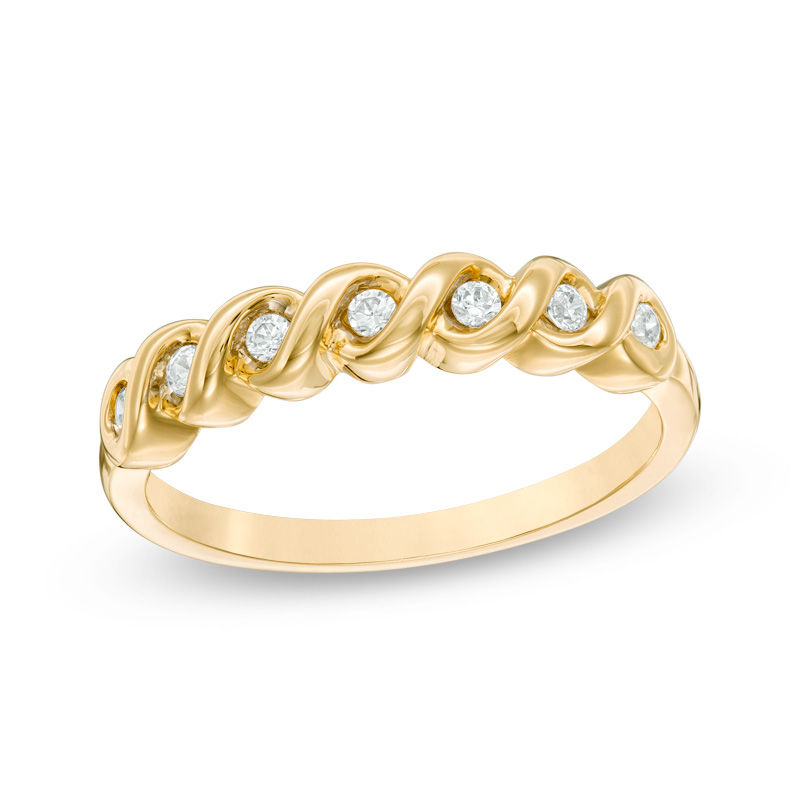 Main Image 3 of Convertibilities 0.16 CT. T.W. Diamond Twist Three-in-One Ring in Sterling Silver and 10K Gold