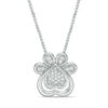 Thumbnail Image 0 of Convertibilities 0.07 CT. T.W. Diamond Dog Paw Print Heart Three-in-One Pendant in Sterling Silver