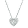 Thumbnail Image 1 of Convertibilities 0.07 CT. T.W. Diamond Dog Paw Print Heart Three-in-One Pendant in Sterling Silver