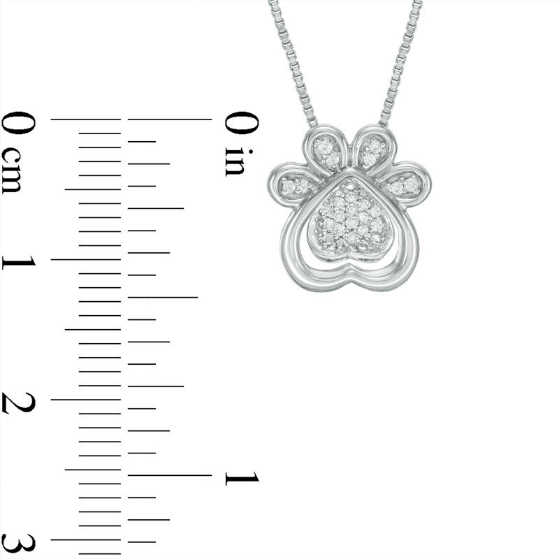 0.04 CT. T.W. Diamond Dog Paw Print Pendant in Sterling Silver | Peoples  Jewellers