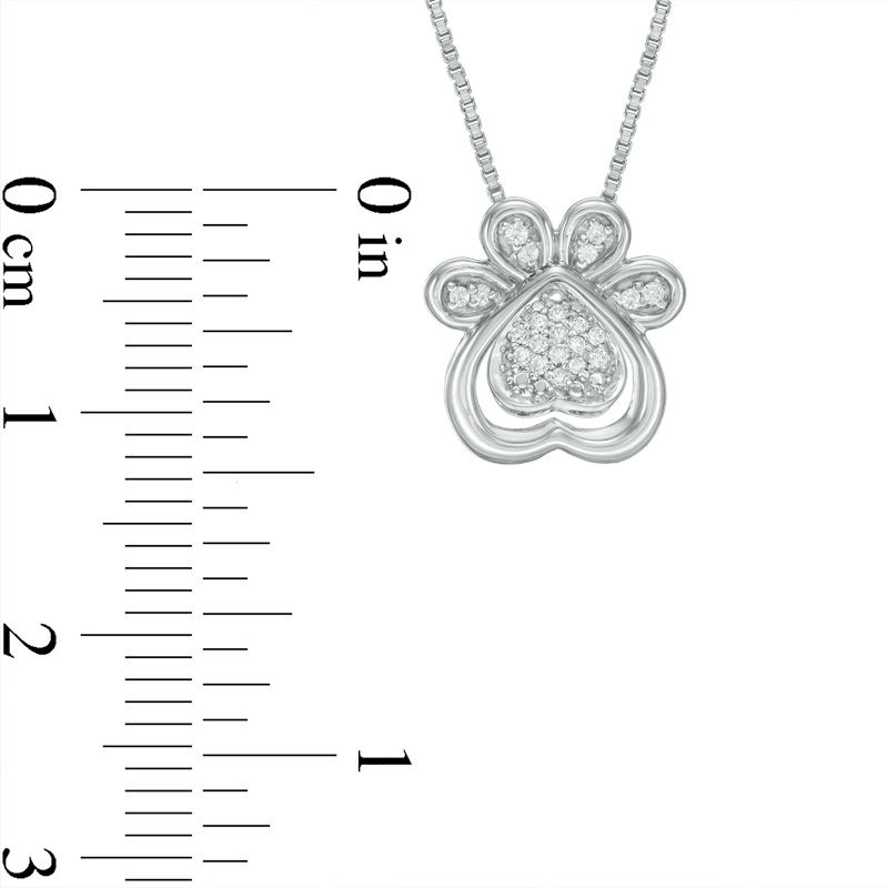 Main Image 4 of Convertibilities 0.07 CT. T.W. Diamond Dog Paw Print Heart Three-in-One Pendant in Sterling Silver