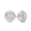 Thumbnail Image 1 of 0.20 CT. T.W. Diamond Frame Stud Earrings in Sterling Silver