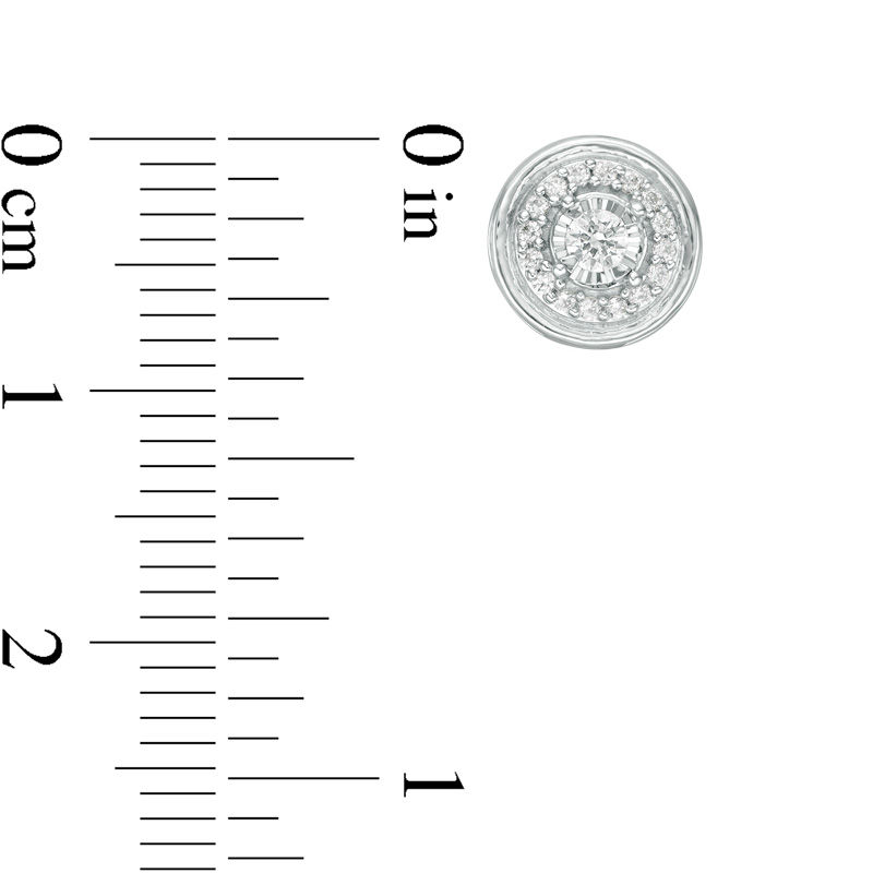 Main Image 2 of 0.20 CT. T.W. Diamond Frame Stud Earrings in Sterling Silver