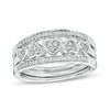 Thumbnail Image 1 of Convertibilities 0.16 CT. T.W. Diamond Heart Three-in-One Ring in Sterling Silver