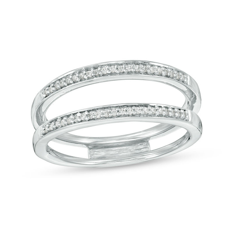 Main Image 3 of Convertibilities 0.16 CT. T.W. Diamond Heart Three-in-One Ring in Sterling Silver