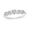 Thumbnail Image 3 of Convertibilities 0.16 CT. T.W. Diamond Heart Three-in-One Ring in Sterling Silver