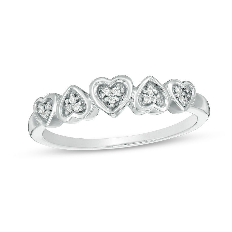 Convertibilities 0.16 CT. T.W. Diamond Heart Three-in-One Ring in Sterling Silver