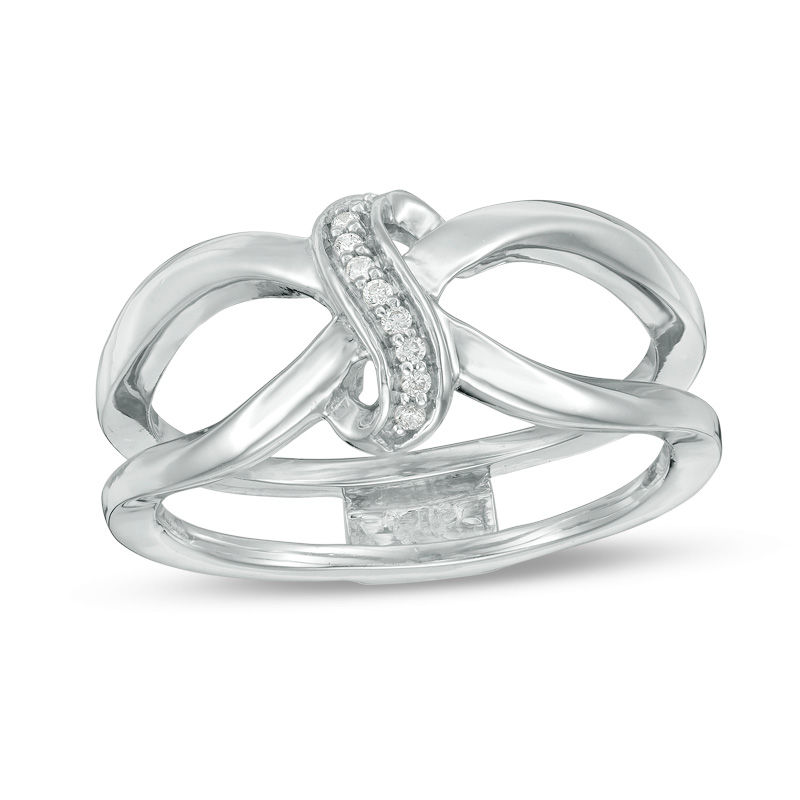 Main Image 3 of Convertibilities 0.20 CT. T.W. Diamond "S" Three-in-One Ring in Sterling Silver