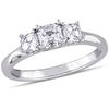 Thumbnail Image 0 of 1.00 CT. T.W. Asscher-Cut Diamond Three Stone Engagement Ring in 14K White Gold (VS2/H)