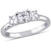 Thumbnail Image 1 of 1.00 CT. T.W. Asscher-Cut Diamond Three Stone Engagement Ring in 14K White Gold (VS2/H)