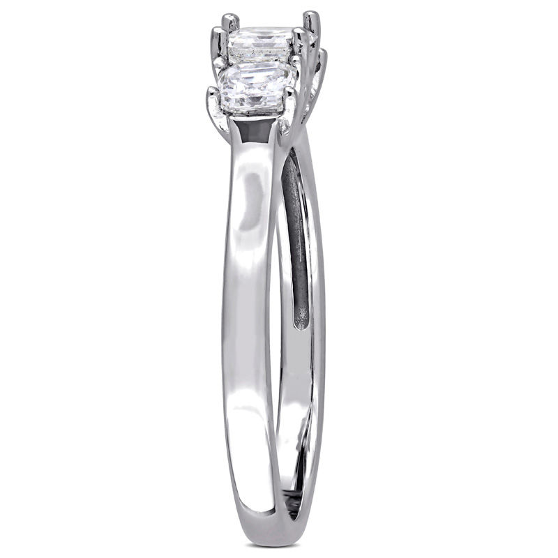 Main Image 2 of 1.00 CT. T.W. Asscher-Cut Diamond Three Stone Engagement Ring in 14K White Gold (VS2/H)
