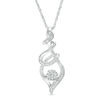 Thumbnail Image 0 of Diamond Accent Swirl Flame Pendant in Sterling Silver