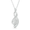 Thumbnail Image 1 of Diamond Accent Three Stone Flame Pendant in Sterling Silver