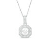 Unstoppable Love™ 4.0mm Lab-Created White Sapphire Octagon Frame Pendant in Sterling Silver