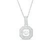 Thumbnail Image 0 of Unstoppable Love™ 4.0mm Lab-Created White Sapphire Octagon Frame Pendant in Sterling Silver