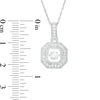 Unstoppable Love™ 4.0mm Lab-Created White Sapphire Octagon Frame Pendant in Sterling Silver