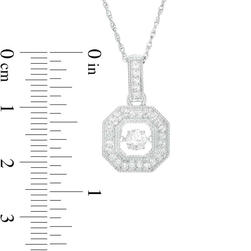 Unstoppable Love™ 4.0mm Lab-Created White Sapphire Octagon Frame Pendant in Sterling Silver