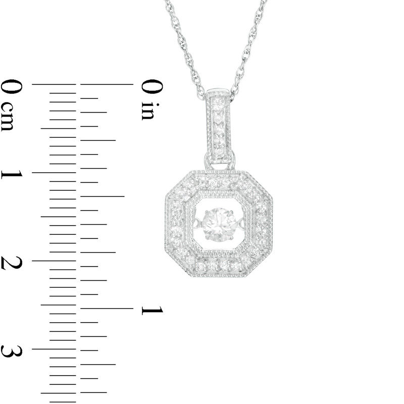 Unstoppable Love™ 4.0mm Lab-Created White Sapphire Octagon Frame Pendant in Sterling Silver|Peoples Jewellers