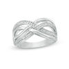 Thumbnail Image 0 of Diamond Accent Layered Crossover Ring in Sterling Silver