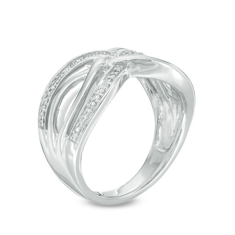 Sterling silver crossover deals ring