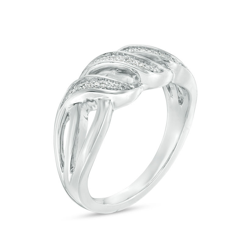 Diamond Accent Twist Flame Ring in Sterling Silver
