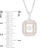 Thumbnail Image 1 of Unstoppable Love™ 4.0mm Lab-Created White Sapphire Octagon Frame Pendant in Sterling Silver and 14K Rose Gold