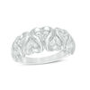 Diamond Accent Alternating Hearts Ring in Sterling Silver