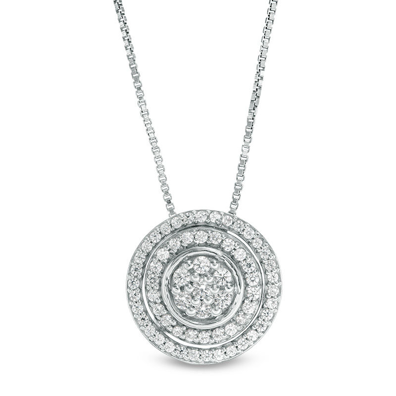 Main Image 1 of Convertibilities 0.33 CT. T.W. Composite Diamond Three-in-One Pendant in 10K White Gold