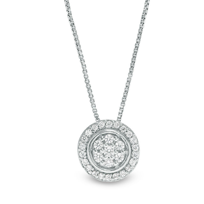 Main Image 2 of Convertibilities 0.33 CT. T.W. Composite Diamond Three-in-One Pendant in 10K White Gold