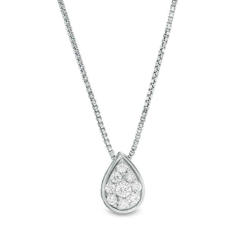 Main Image 2 of Convertibilities 0.20 CT. T.W. Composite Diamond Teardrop Three-in-One Pendant in 10K Two-Tone Gold
