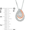 Thumbnail Image 3 of Convertibilities 0.20 CT. T.W. Composite Diamond Teardrop Three-in-One Pendant in 10K Two-Tone Gold