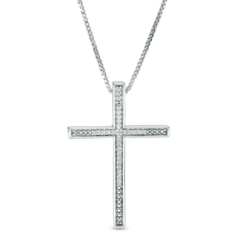 Main Image 3 of Convertibilities 0.13 CT. T.W. Diamond Infinity Cross Three-in-One Pendant in Sterling Silver and 10K Gold