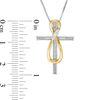 Thumbnail Image 3 of Convertibilities 0.13 CT. T.W. Diamond Infinity Cross Three-in-One Pendant in Sterling Silver and 10K Gold