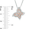Thumbnail Image 3 of Convertibilities 0.13 CT. T.W. Diamond Butterfly Three-in-One Pendant in Sterling Silver and 10K Rose Gold
