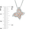 Thumbnail Image 4 of Convertibilities 0.13 CT. T.W. Diamond Butterfly Three-in-One Pendant in Sterling Silver and 10K Rose Gold