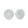 Thumbnail Image 0 of Diamond Accent Double Beaded Frame Stud Earrings in Sterling Silver