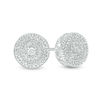 Thumbnail Image 1 of Diamond Accent Double Beaded Frame Stud Earrings in Sterling Silver