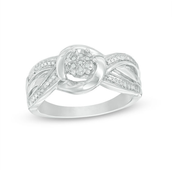 Composite Diamond Accent Bypass Split Shank Ring in Sterling Silver Composite Diamond Accent Bypass Split Shank Ring in Sterling Silver