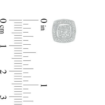 Diamond Accent Cushion Stud Earrings in Sterling Silver