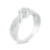 Thumbnail Image 1 of Diamond Accent Three Stone Wave Ring in Sterling Silver