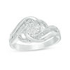 Thumbnail Image 0 of Composite Diamond Accent Bypass Swirl Ring in Sterling Silver